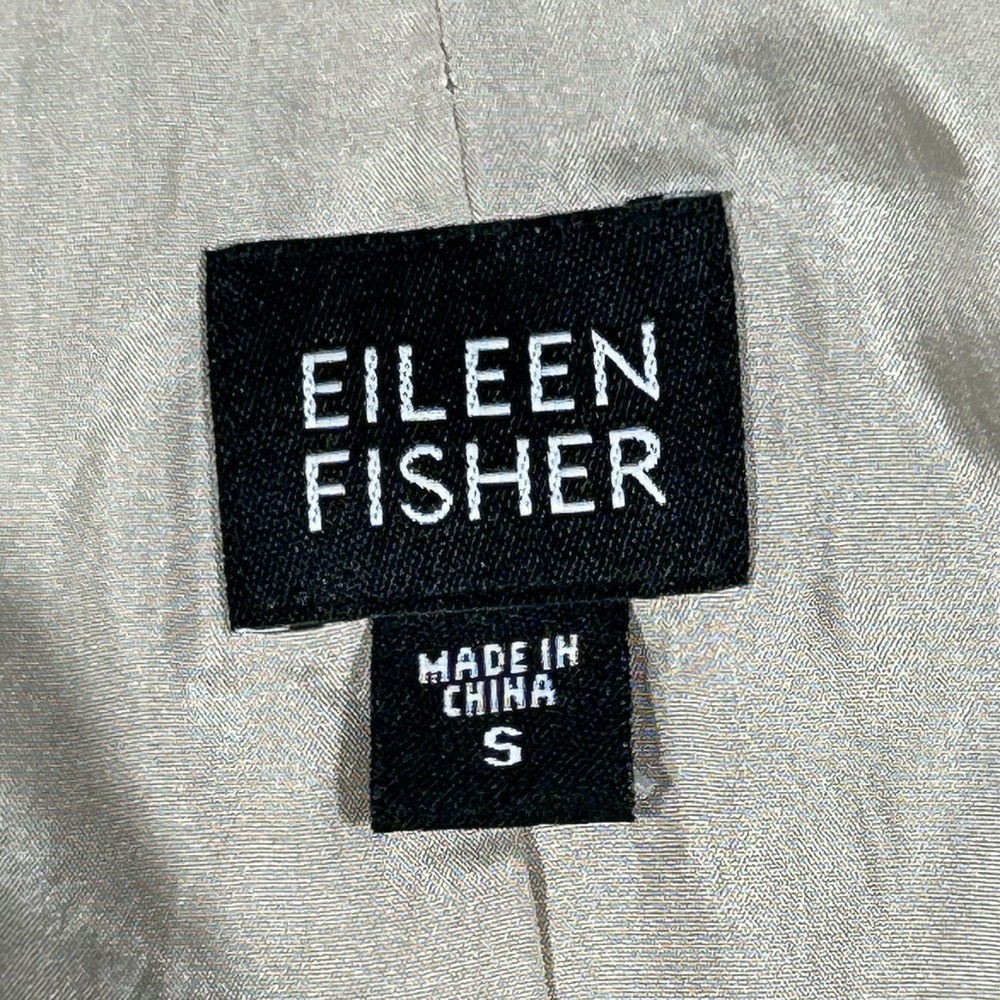 EILEEN FISHER Cardigan Jacket Woman S Gold Ribbed 100% Silk Open Front Drape New - Picture 4 of 15